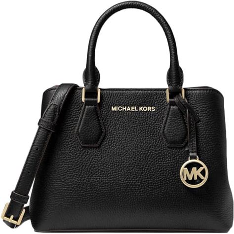 michael kors camille leather satchel black|MICHAEL Michael Kors Camille Small Logo and Leather Satchel.